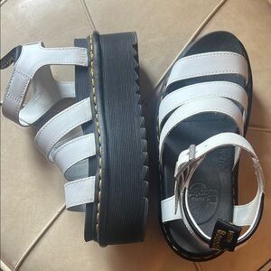 Dr. Martens White Platform Sandals